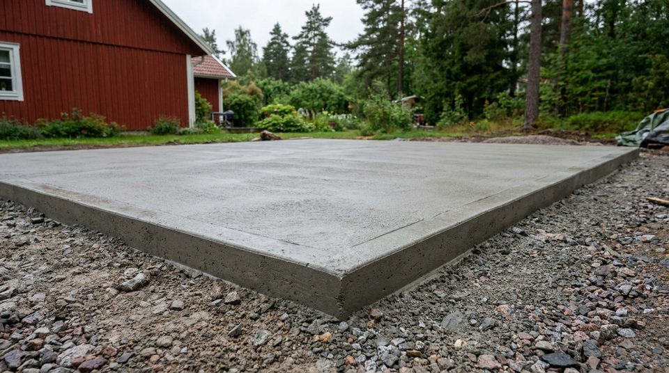 Gjutning av betongplatta