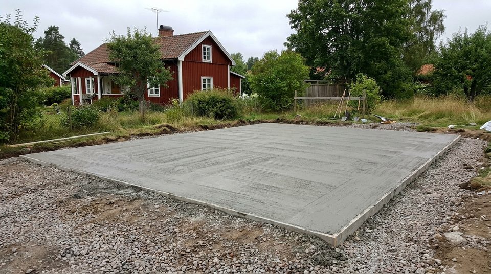 Gjutning av betongplatta