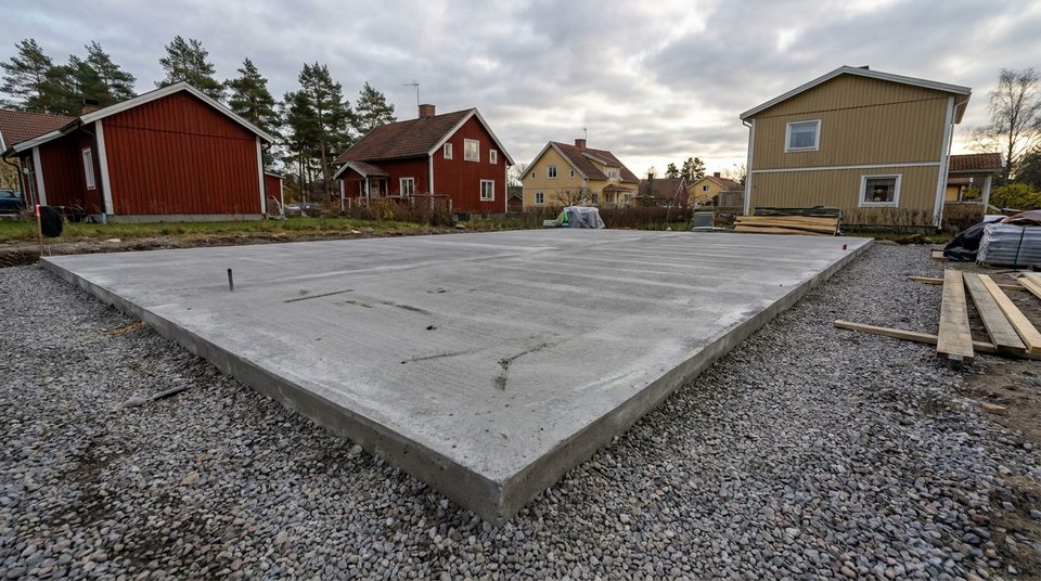 Gjutning av betongplatta